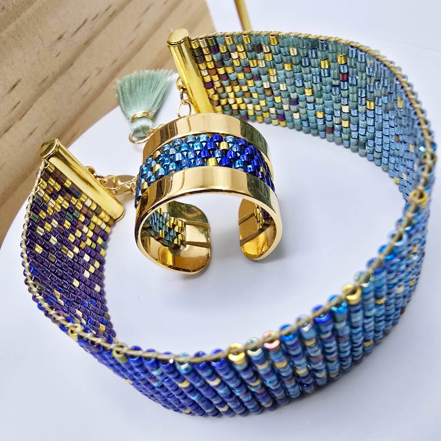 Anel Gradient Blue